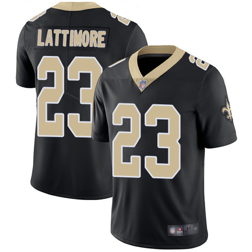 Men New Orleans Saints Limited Black Marshon Lattimore Home Jersey NFL Football 23 Vapor Untouchable Jersey